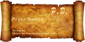 Pritz Donald névjegykártya